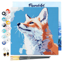 Afbeelding in Gallery-weergave laden, Mini Schilderen op Nummer met Frame - Vos met blauwe lucht