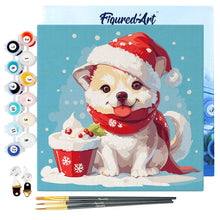 Afbeelding in Gallery-weergave laden, Mini Schilderen op Nummer met Frame - Kerstpuppy