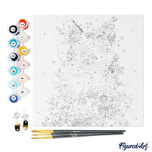 Afbeelding in Gallery-weergave laden, Mini Schilderen op Nummer met Frame - Floral Kat in Kimono