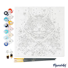 Afbeelding in Gallery-weergave laden, Mini Schilderen op Nummer met Frame - Samurai Kat
