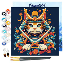 Afbeelding in Gallery-weergave laden, Mini Schilderen op Nummer met Frame - Samurai Kat