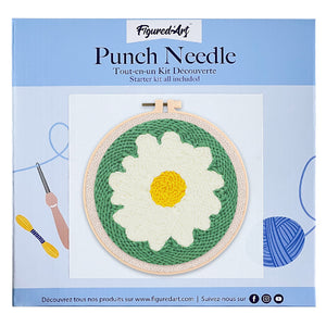 Punch Needle pakket Wit Madeliefje