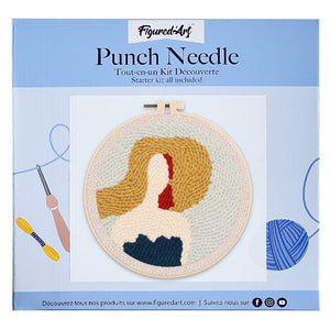 Punch Needle pakket Vrouw met zonnehoed