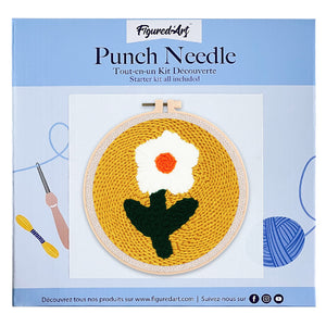 Punch Needle pakket Mooie witte bloem