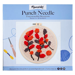 Punch Needle pakket Kleurrijke Takken op een Beige achtergrond