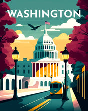 Afbeelding in Gallery-weergave laden, Diamond Painting - Reisposter Washington