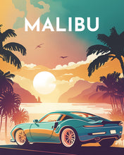 Afbeelding in Gallery-weergave laden, Diamond Painting - Reisposter Malibu