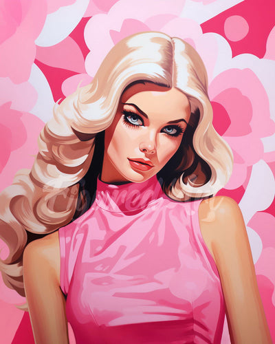 Diamond Painting - Blonde Diva in Roze