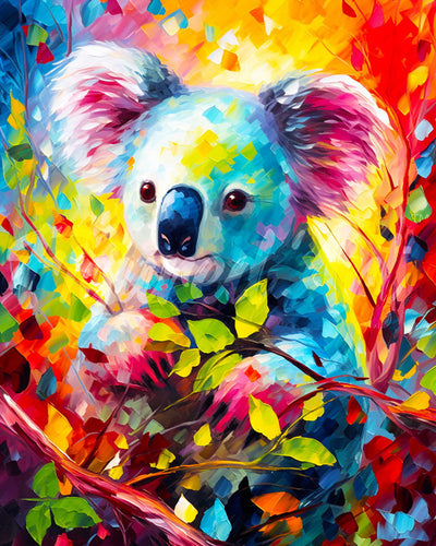 Diamond Painting - Kleurrijke Abstracte Koala