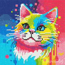 Afbeelding in Gallery-weergave laden, Mini Diamond Painting 25x25 cm - Katten Abstracte Pop-Art
