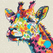 Afbeelding in Gallery-weergave laden, Mini Diamond Painting 25x25 cm - Giraffe Abstracte Pop-Art