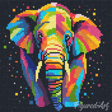 Afbeelding in Gallery-weergave laden, Mini Diamond Painting 25x25 cm - Olifant Abstracte Pop-Art