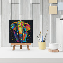 Afbeelding in Gallery-weergave laden, Mini Diamond Painting 25x25 cm - Olifant Abstracte Pop-Art