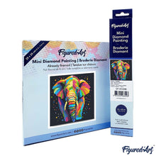 Afbeelding in Gallery-weergave laden, Mini Diamond Painting 25x25 cm - Olifant Abstracte Pop-Art