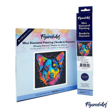 Afbeelding in Gallery-weergave laden, Mini Diamond Painting 25x25 cm - Neon Hond Abstracte Pop-Art