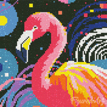 Afbeelding in Gallery-weergave laden, Mini Diamond Painting 25x25 cm - Flamingo Abstracte Pop-Art