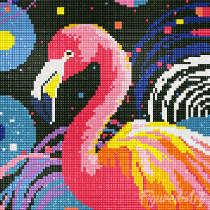 Mini Diamond Painting 25x25 cm - Flamingo Abstracte Pop-Art
