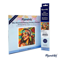 Afbeelding in Gallery-weergave laden, Mini Diamond Painting 25x25 cm - Inheemse Elegante Vrouw Pop Art