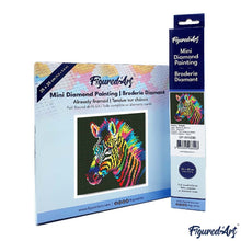 Afbeelding in Gallery-weergave laden, Mini Diamond Painting 25x25 cm - Neon Zebra