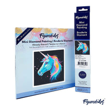 Afbeelding in Gallery-weergave laden, Mini Diamond Painting 25x25 cm - Neon Eenhoorn