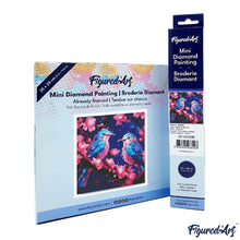 Afbeelding in Gallery-weergave laden, Mini Diamond Painting 25x25 cm - Glinsterende Blauwe Vogels