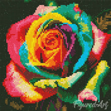 Afbeelding in Gallery-weergave laden, Mini Diamond Painting 25x25 cm - Veelkleurige Roos