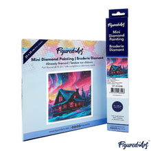 Afbeelding in Gallery-weergave laden, Mini Diamond Painting 25x25 cm - Huis onder de Aurora Hemel
