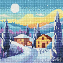Afbeelding in Gallery-weergave laden, Mini Diamond Painting 25x25 cm - Toscaanse Winternacht