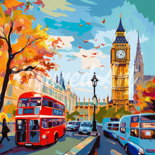 Afbeelding in Gallery-weergave laden, Mini Diamond Painting 25x25 cm - Herfst in Londen Stad