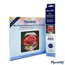 Afbeelding in Gallery-weergave laden, Mini Diamond Painting 25x25 cm - Rode Roos in het Glas