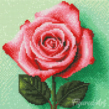 Afbeelding in Gallery-weergave laden, Mini Diamond Painting 25x25 cm - Oogverblindende Roze Roos