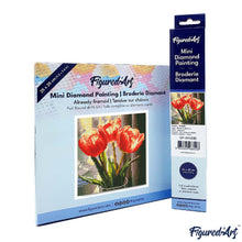 Afbeelding in Gallery-weergave laden, Mini Diamond Painting 25x25 cm - Perzikkleurige Tulpen