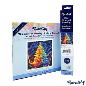 Mini Diamond Painting 25x25 cm - Kleurrijke Kerstboom