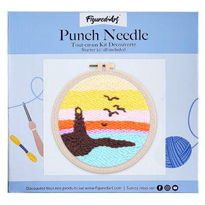 Punch Needle pakket Vuurtoren en Zonsondergang