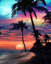 Afbeelding in Gallery-weergave laden, Diamond Painting - Zonsondergang op een paradijselijk eiland