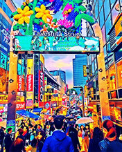 Afbeelding in Gallery-weergave laden, Diamond Painting - Tokyo Harajuku 40x50cm reeds ingelijst