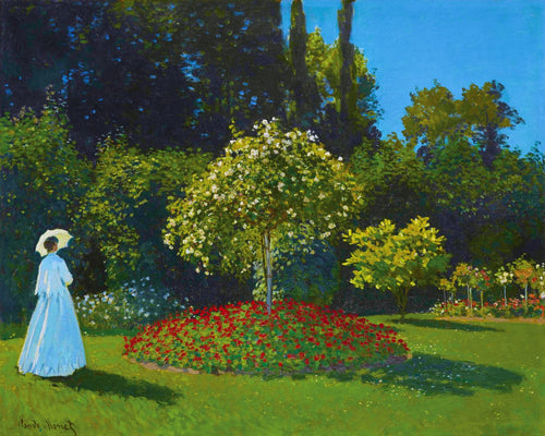 Diamond Painting - Dame in het wit in de tuin - Monet