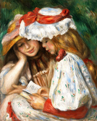 Kruissteek borduren - Jonge meisjes lezen - Renoir