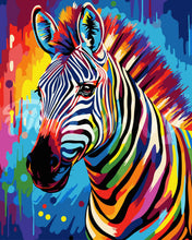 Afbeelding in Gallery-weergave laden, Schilderen op Nummer - Kleurrijke Abstracte Zebra