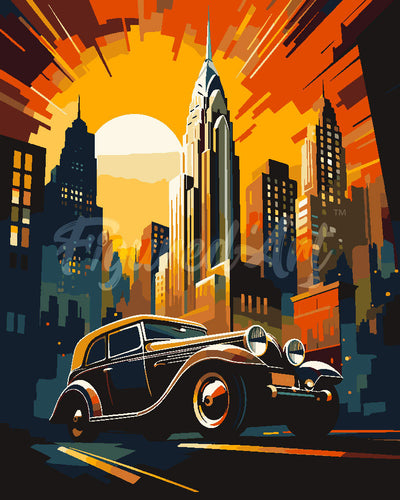 Schilderen op Nummer - Art Deco Auto in New York