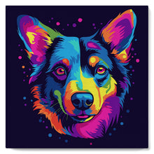 Afbeelding in Gallery-weergave laden, Mini Schilderen op Nummer met Frame - Neon Hond Abstracte Pop-Art