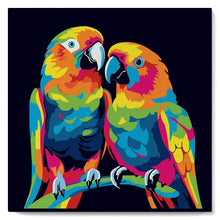 Afbeelding in Gallery-weergave laden, Mini Schilderen op Nummer met Frame - Papegaaien Abstracte Pop-Art