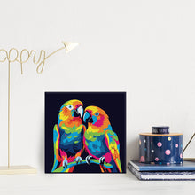 Afbeelding in Gallery-weergave laden, Mini Schilderen op Nummer met Frame - Papegaaien Abstracte Pop-Art