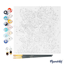 Afbeelding in Gallery-weergave laden, Mini Schilderen op Nummer met Frame - Modieuze lama met bloemen