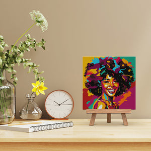 Mini Schilderen op Nummer met Frame - Afro-Amerikaanse Vrouw Pop Art