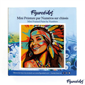Mini Schilderen op Nummer met Frame - Inheemse Elegante Vrouw Pop Art