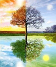 Afbeelding in Gallery-weergave laden, Diamond Painting - Boom 4 seizoenen 2 Diamond Painting Landschappen, landschappen, bomen