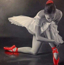 Afbeelding in Gallery-weergave laden, Diamond Painting - Ballerina&#39;s en rode spitzen dans, Diamond Painting Dans