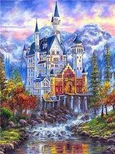 Afbeelding in Gallery-weergave laden, Diamond Painting - Kasteel in bergen kastelen, steden, Diamond Painting Steden, Diamond Painting Landschappen, landschappen, bergen