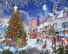 Afbeelding in Gallery-weergave laden, Diamond Painting - Kerstdorp Kerstmis, Diamond Painting Landschappen, landschappen